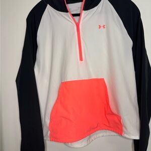 Under Armour Black and White Pullover with Neon Pink